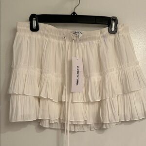 Elizabeth and James Cream Tiered Mini Skirt